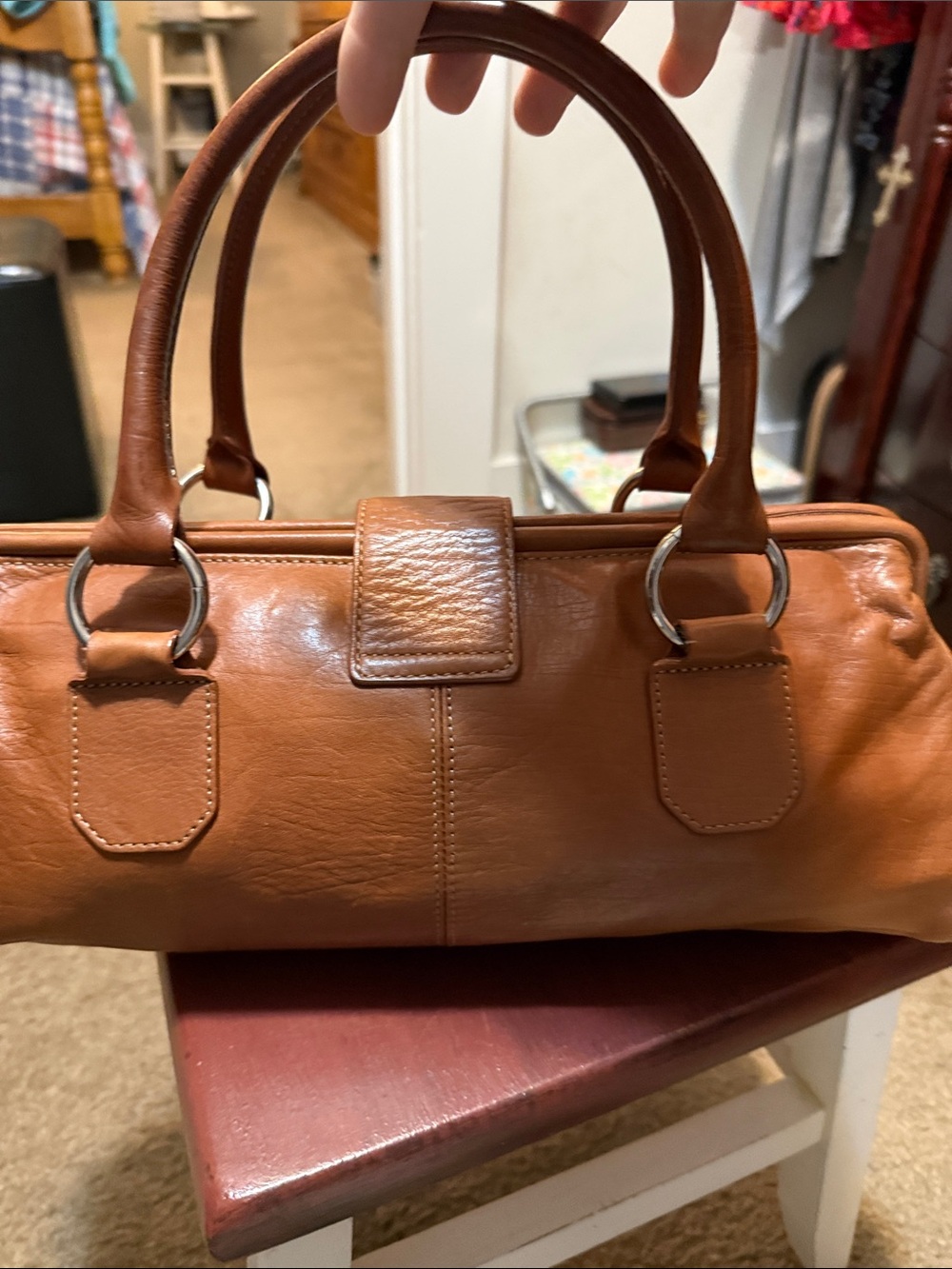 Fossil vintage Leather Barrel Satchel Bag - Brown - Picture 2 of 9